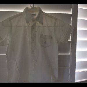 BABY COTTONS White Linen Button Down by Baby Cottons